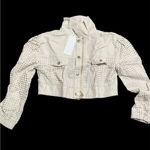 Byblos Cream Bomber Jacket for Kids